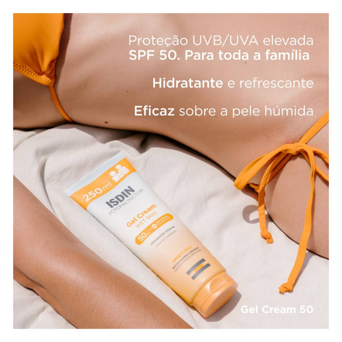 Isdin Fotoprotetor Gel Creme Solar Wet Skin FPS 50 250ml